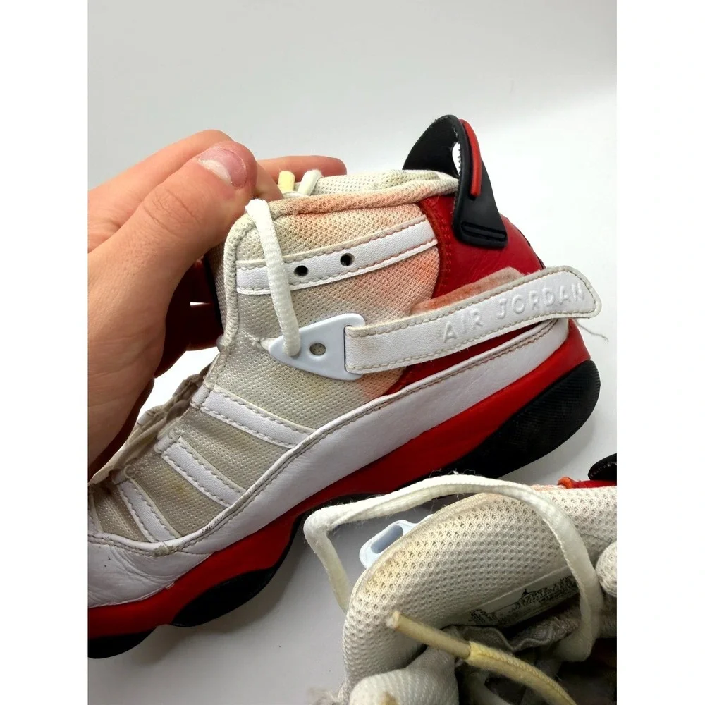 Air Jordan 6 Rings 322992-126 Mens 8.5 Sneaker White Red Cherry Basketball Shoes